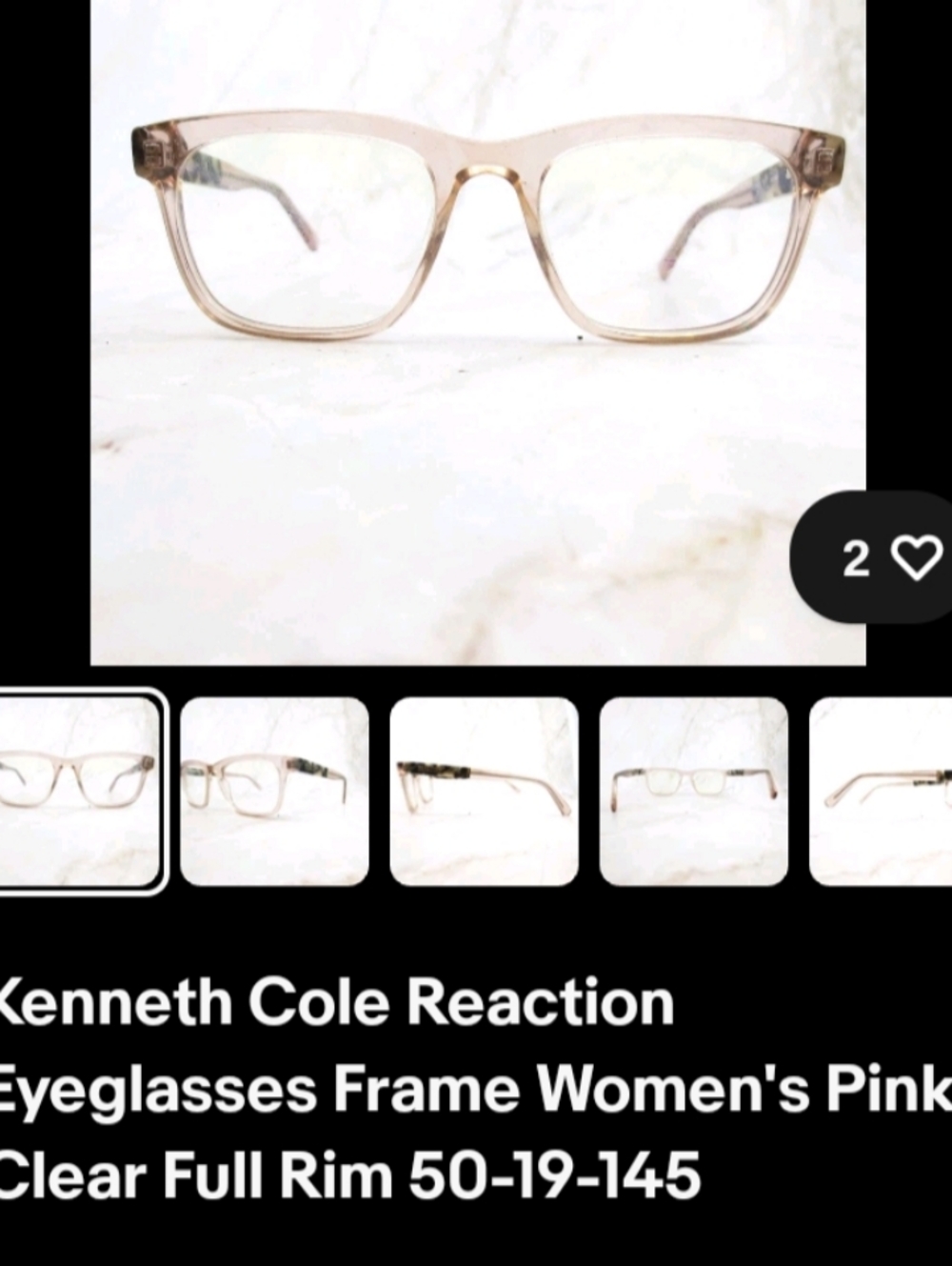 Kenneth Cole Reaction Clear Front Tortoiseshell Temple Glasses - Pink/Brown